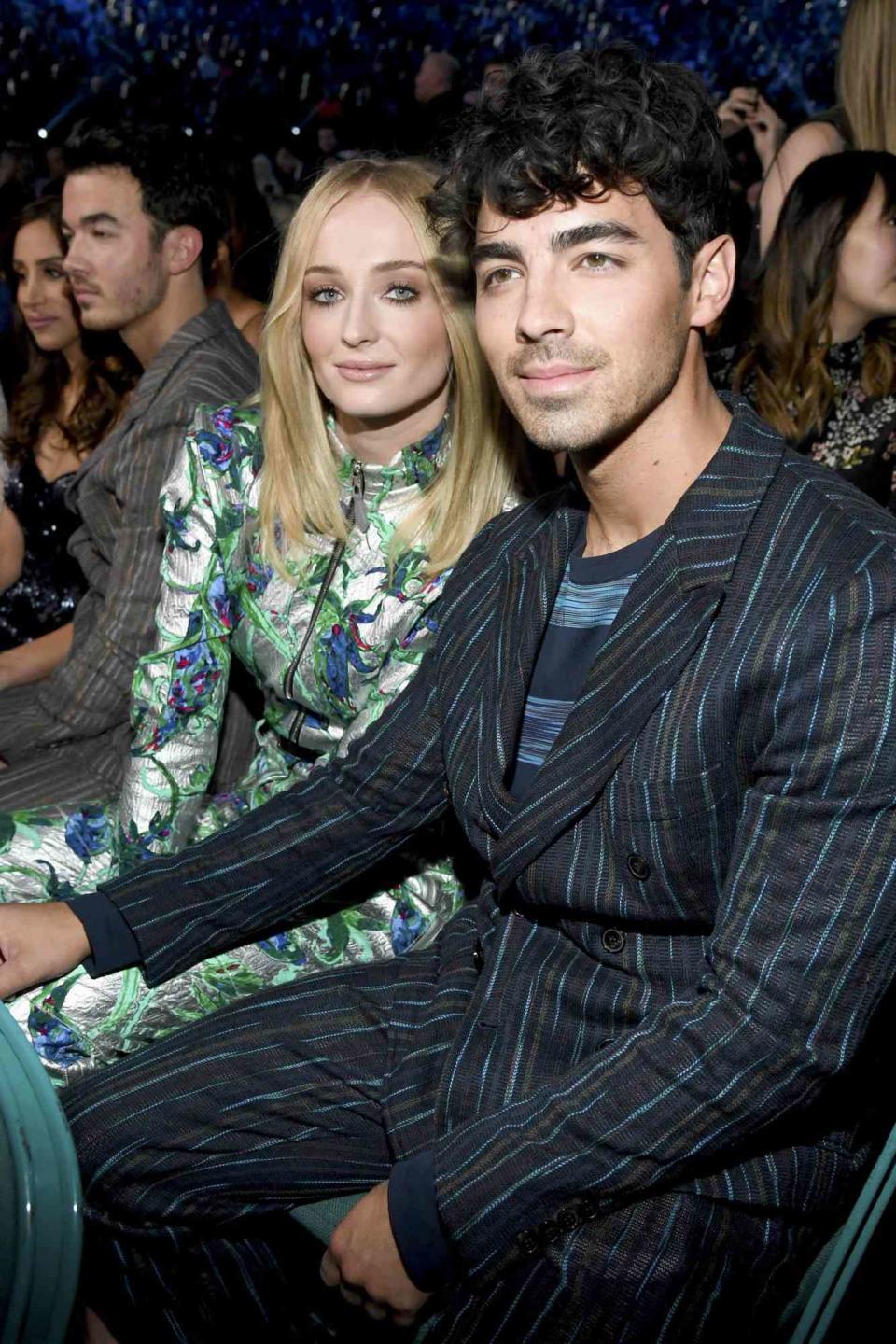 LAS VEGAS, NV - MAY 01: (L-R) Sophie Turner and Joe Jonas attend the 2019 Billboard Music Awards at MGM Grand Garden Arena on May 1, 2019 in Las Vegas, Nevada. (Photo by Kevin Mazur/Getty Images for dcp)