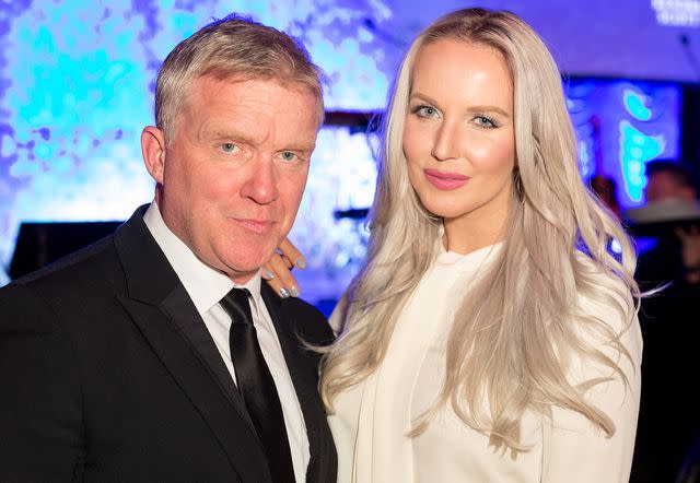 <p>Greg Doherty/Getty</p> Anthony Michael Hall and Lucia Oskerova attend the 4th Annual Wishing Well Winter Gala on December 7, 2016 in Los Angeles, California.