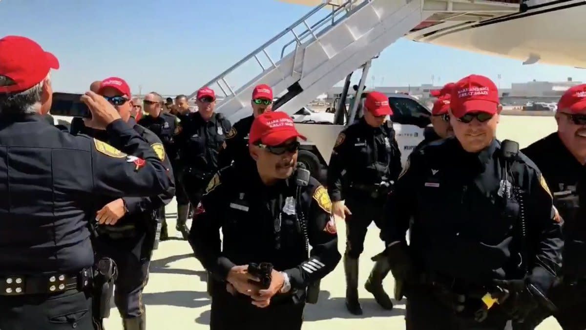 San Antonio police officers who wore "Make America Great Again" hats on the job will be disciplined, according to&nbsp;Police Chief William McManus. (Photo: Screeshot)