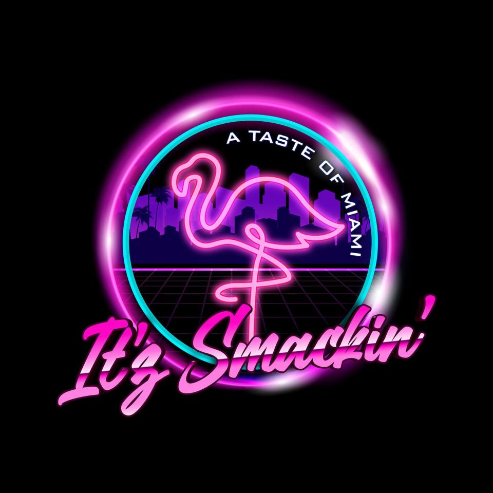 Logo for Itz Smackin', a new venue serving Latin-American cuisine and colorful cocktails in Railroad Square Art District.