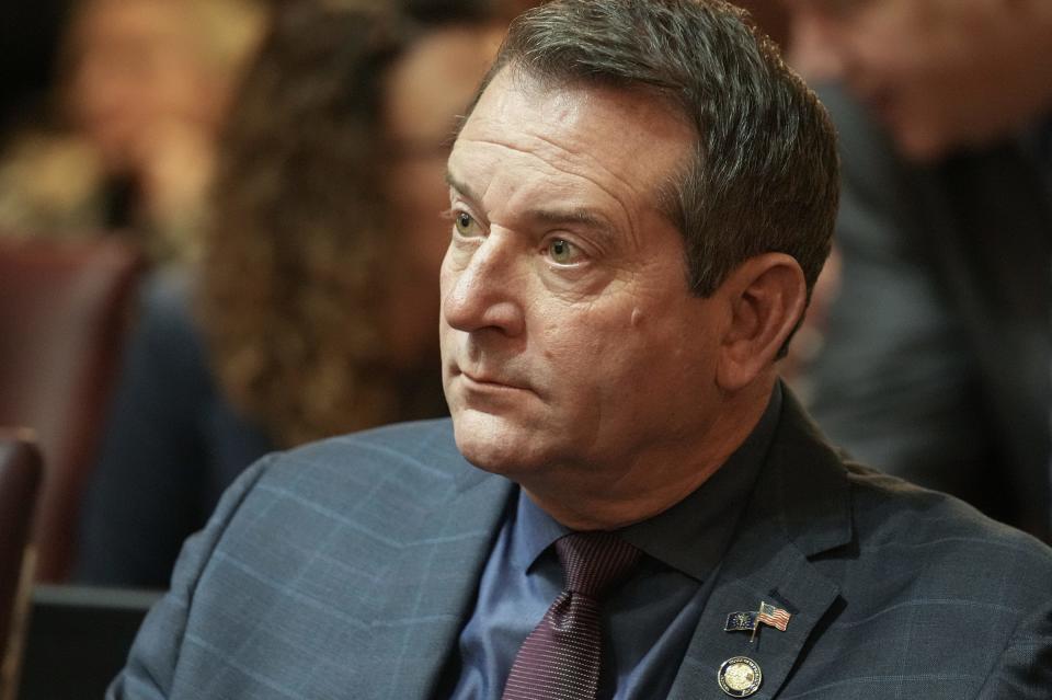 Rep. Mark Genda partakes in the 2023 legislative session. The former funeral director has authored a bill that would legalize alkaline hydrolysis, or a different type of cremation that relies on water and chemicals, in Indiana.