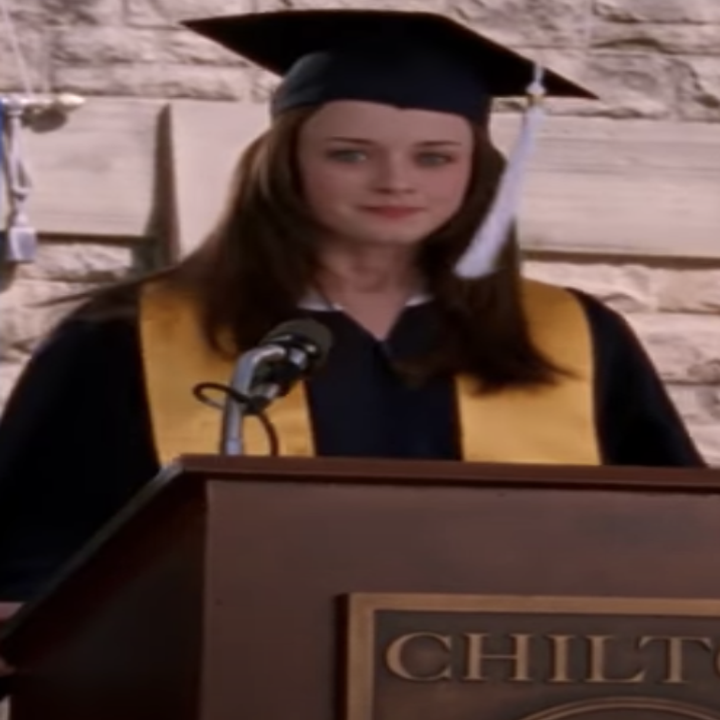 Rory giving a speech at her graduation