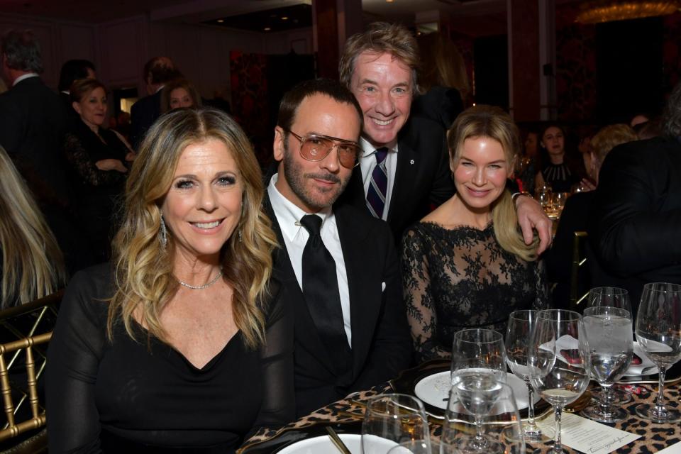 Rita Wilson, Tom Ford, Martin Short and honoree Renée Zellweger at WCRF's An Unforgettable Evening gala