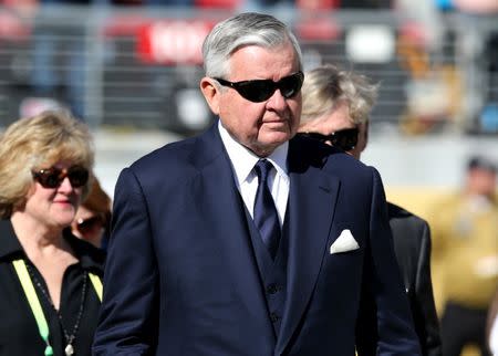 Feb 7, 2016; Santa Clara, CA, USA; Carolina Panthers owner Jerry Richardson walks on the field before Super Bowl 50 against the Denver Broncos at Levi's Stadium. Mandatory Credit: Matthew Emmons-USA TODAY Sports / Reuters Picture Supplied by Action Images