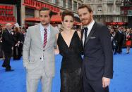 LONDON, UNITED KINGDOM - MAY 31: Logan Marshall-Green, Noomi Rapace and Michael Fassbender attend the world premiere of Prometheus at Empire Leicester Square on May 31, 2012 in London, England. (Photo by Stuart Wilson/Getty Images)