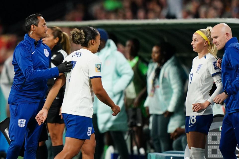 Off: Lauren James was shown a straight red card after a VAR review (PA)