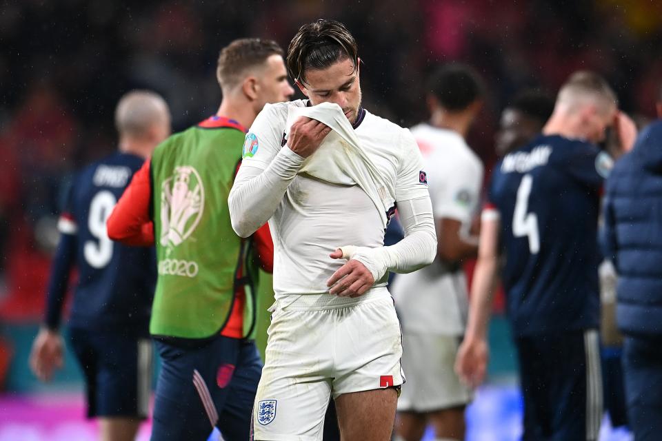 Jack Grealish looks dejected after the game (Getty)