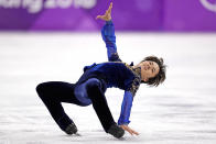 <p>Shoma Uno of Japan performs during the men’s free figure skating final in the Gangneung Ice Arena at the 2018 Winter Olympics in Gangneung, South Korea, Saturday, Feb. 17, 2018. (AP Photo/Bernat Armangue) </p>