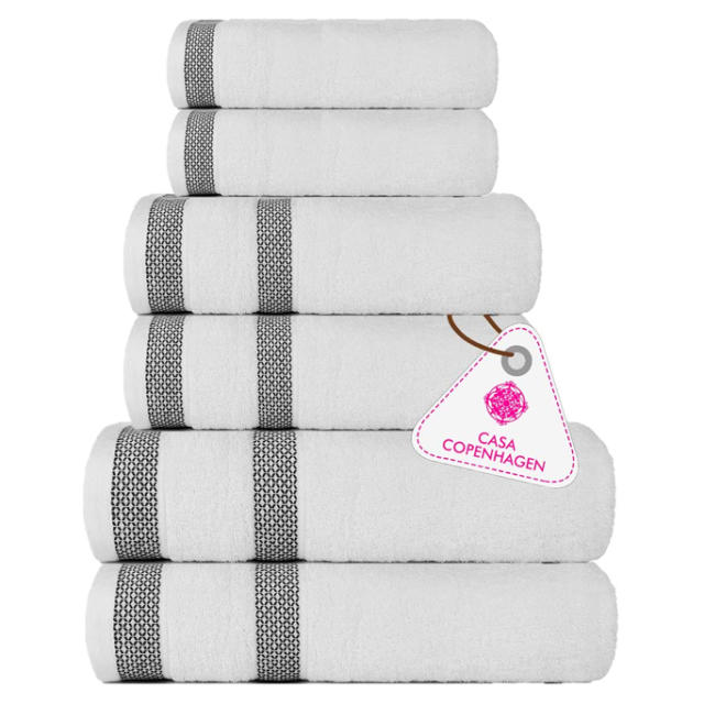 Buy Dana 6 Piece Soft Egyptian Cotton Towel Set, Striped Pattern