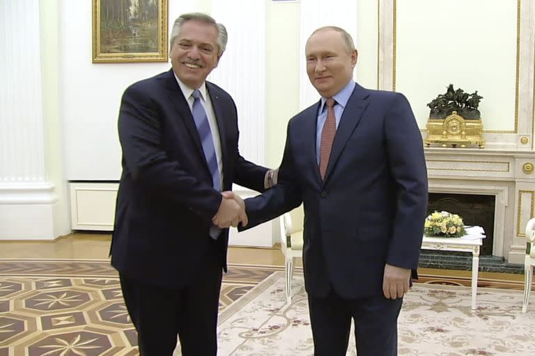 Alberto Fernández visitó a Vladimir Putin en Moscú en febrero de este año, antes de la invasión a Ucrania