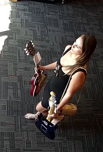 Authorities hope to identify a woman who allegedly stole two electric guitars from the Westlake Village Guitar Center on Aug. 13.