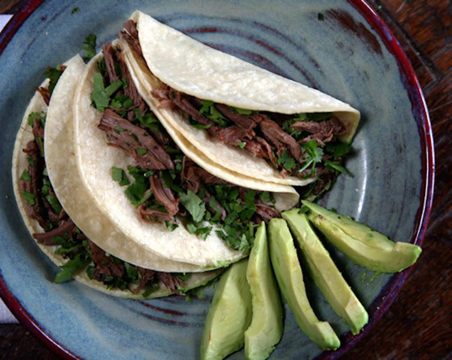 <strong>Get the <a href="http://www.muybuenocookbook.com/2011/01/beef-brisket-tacos/">Beef Brisket Tacos</a> recipe from Muy Bueno</strong>