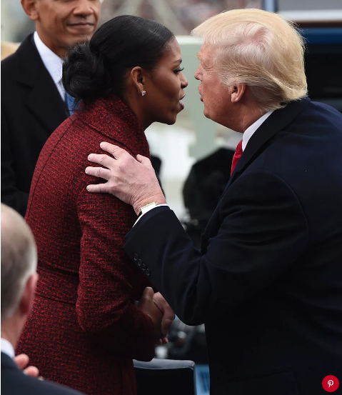 Michelle Obama and Donald Trump at the inauguration