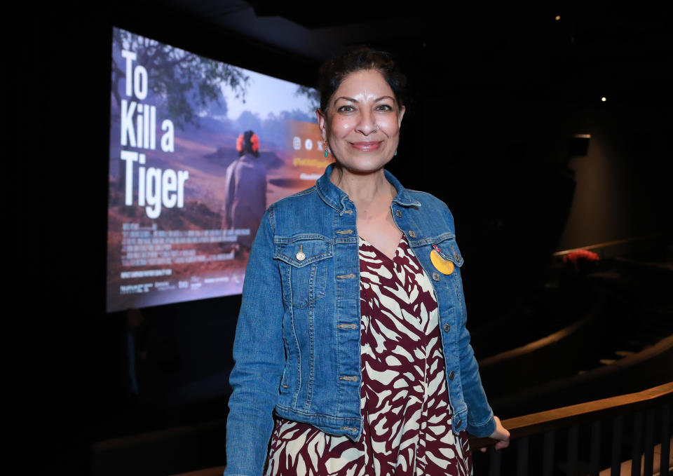 Director Nisha Pahuja attends a special screening of Notice Picture's "To Kill a Tiger" on December 07, 2023 in London, England.