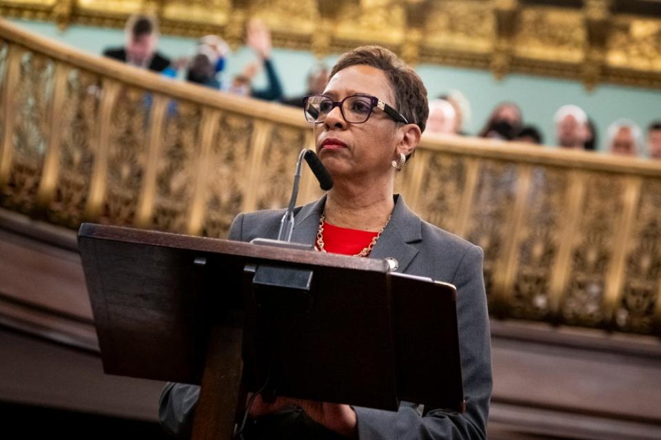 City Council Speaker Adrienne Adams called some of the NYPD’s social media posts “dangerous” and “unethical.” Gabriella Bass