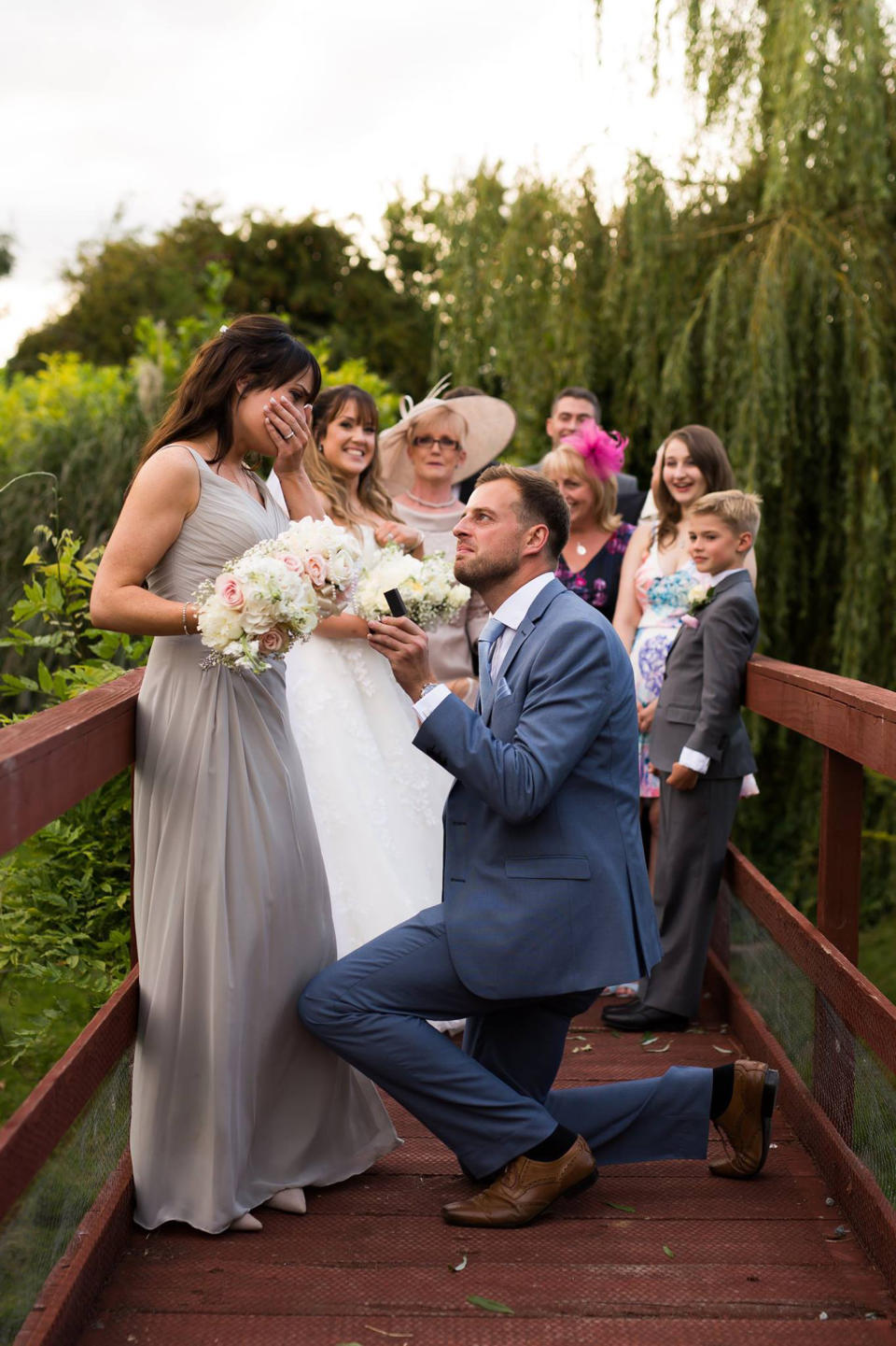 Gemma and partner Chris were posing for a photo. Photo: Caters News