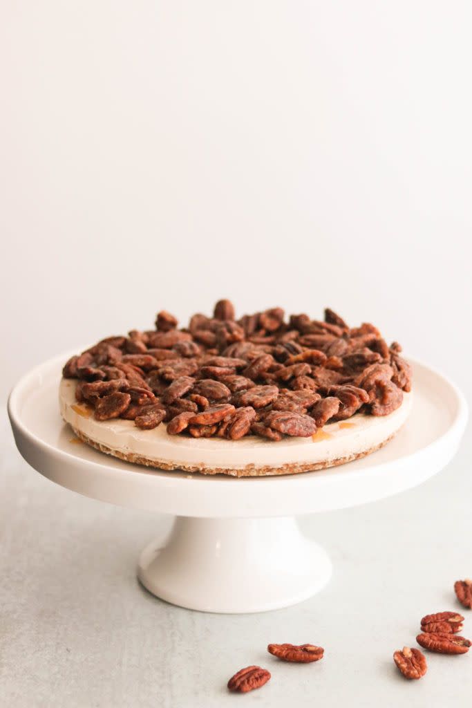 This Paleo, Vegan Pecan Pie Cheesecake Is Surprisingly Low In Sugar