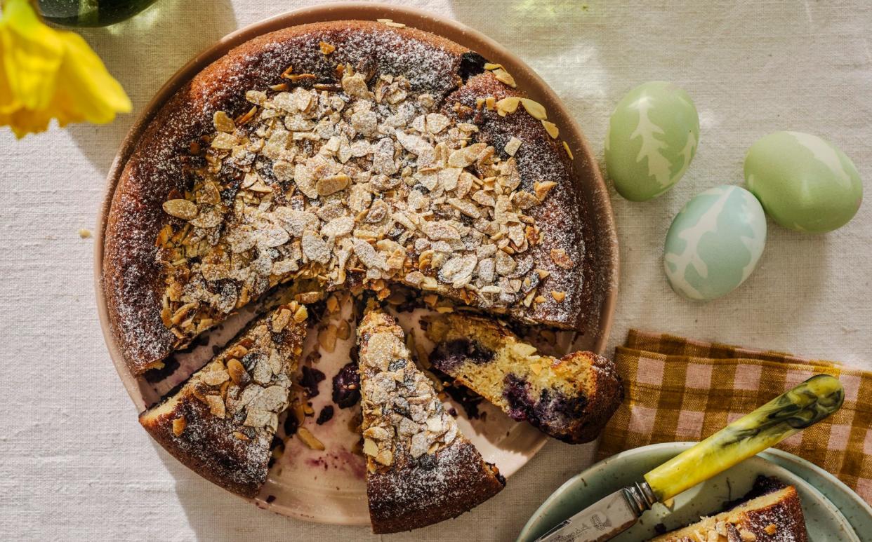 Blueberry, lemon and almond cake