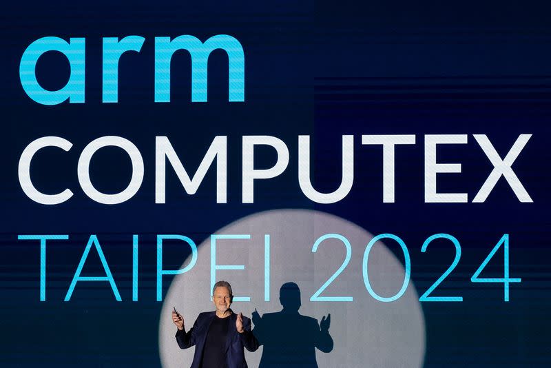 ARM CEO Rene Haas makes a speech at COMPUTEX forum in Taipei