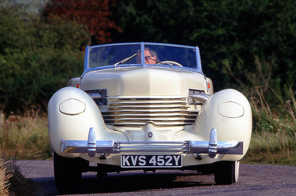 <p>When Cord introduced its L-29 in 1929 it was the first US-produced front-wheel drive car. Six years later Cord came up with another first: a car with pop-up headlights, in the form of the 810. Featuring a hand-cranked mechanism that used the landing lights from a <strong>Stinson aeroplane</strong>, the 810 remained in production until 1940.</p>