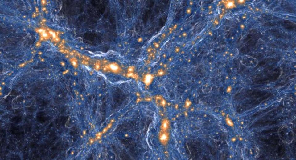 Visualisation of the intensity of shock waves in cosmic gas. Pic: IllustrisTNG collaboration