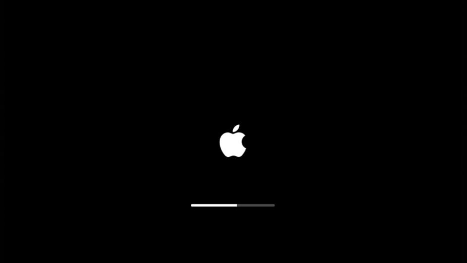 Screenshot of MacBook Pro start screen