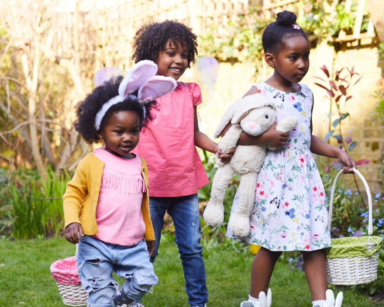 children on an easter egg hunt