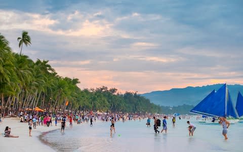 Boracay Beach closed for six months in 2018 for a clean-up operation - Credit: Getty