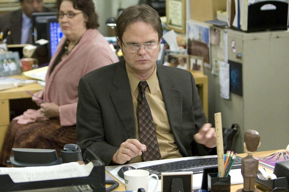 <p>Nbc-Tv/Kobal/Shutterstock</p> Rainn Wilson starred as Dwight Schrute in "The Office" for nine seasons.