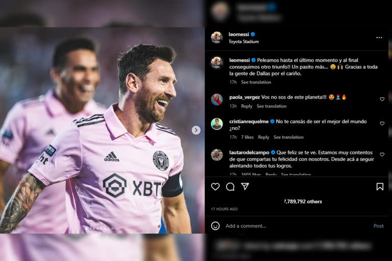 Lionel Messi festejó la victoria en sus redes sociales (Foto Instagram @leomessi)