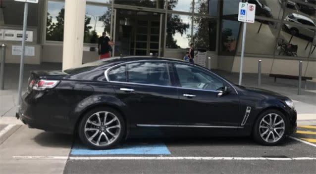Cr Kris Pavlidis was caught parking in a disabled parking spot. Source: Supplied