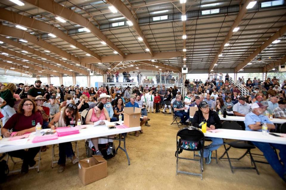 The Paso Robles Pavilion was packed with spectators and buyers and the constant “auction chant” of the auctioneer at the Junior Livestock Auction at the California Mid-State Fair in Paso Robles, Saturday, July 30, 2022.