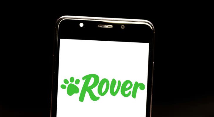 The logo for Rover displayed on a smartphone screen.