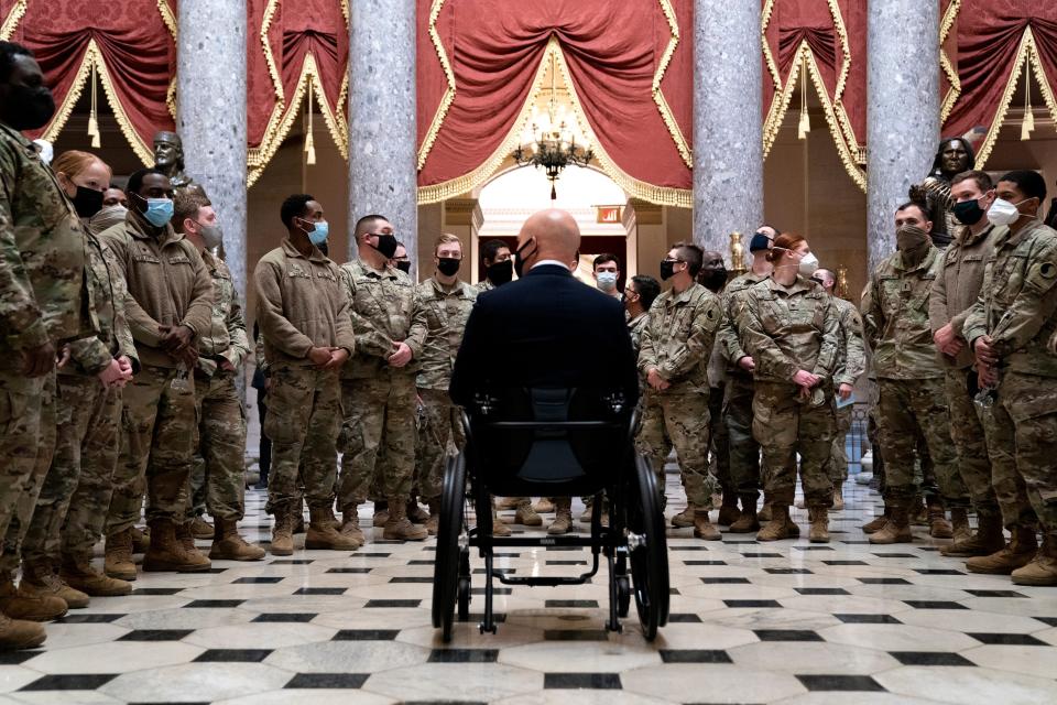 Rep. Brian Mast gave members of the National Guard a tour of the U.S. Capitol