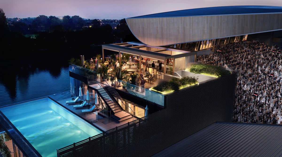 Splash off: a rooftop swimming pool is due to open at Craven Cottage by the end of 2024 (Fulham FC/Populous)