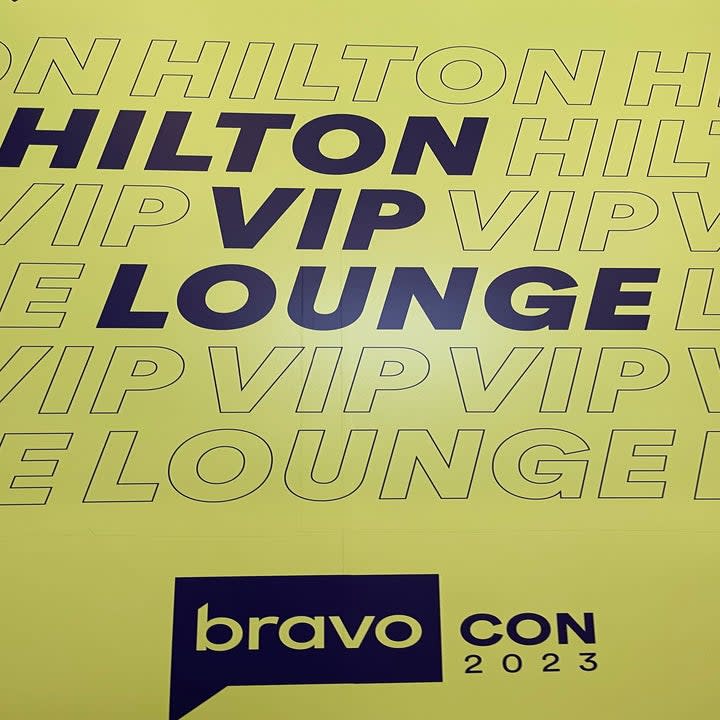 Signage denoting the VIP Lounge sponsored by the Hiltons