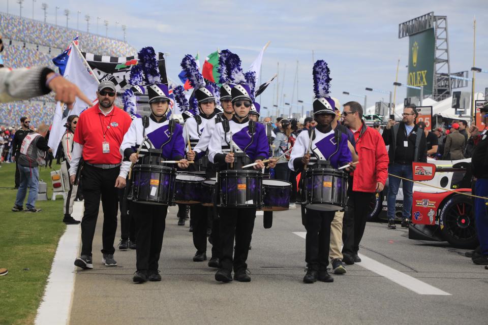 The pre-race ceremonies are over and racing is underway.