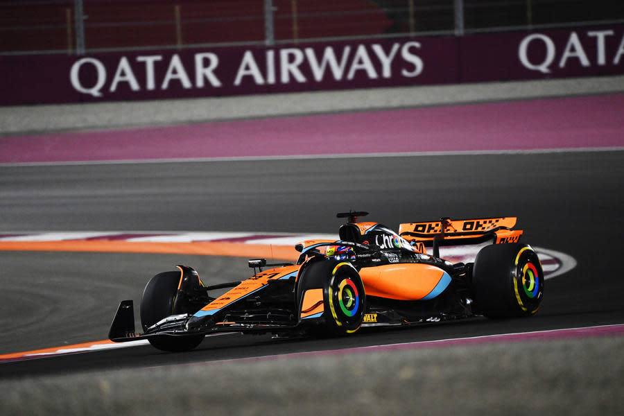 McLaren F1 car cornering at Qatar