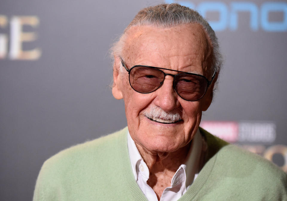 The late Stan Lee at the premiere Of Disney And Marvel Studios' "Doctor Strange" on October 20, 2016 in Hollywood, California.