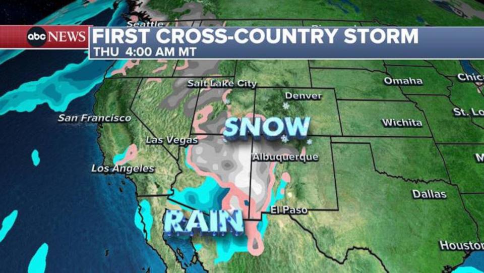 PHOTO: First Cross Country Storm - Thur 4AM Map (ABC News)