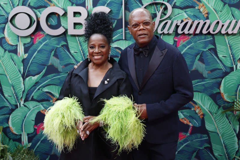 Samuel L. Jackson (R) and LaTanya Richardson Jackson attend the Tony Awards in June. File Photo by John Angelillo/UPI