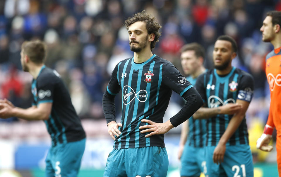 Manolo Gabbiadini didn’t have a good day at Wigan in the FA Cup