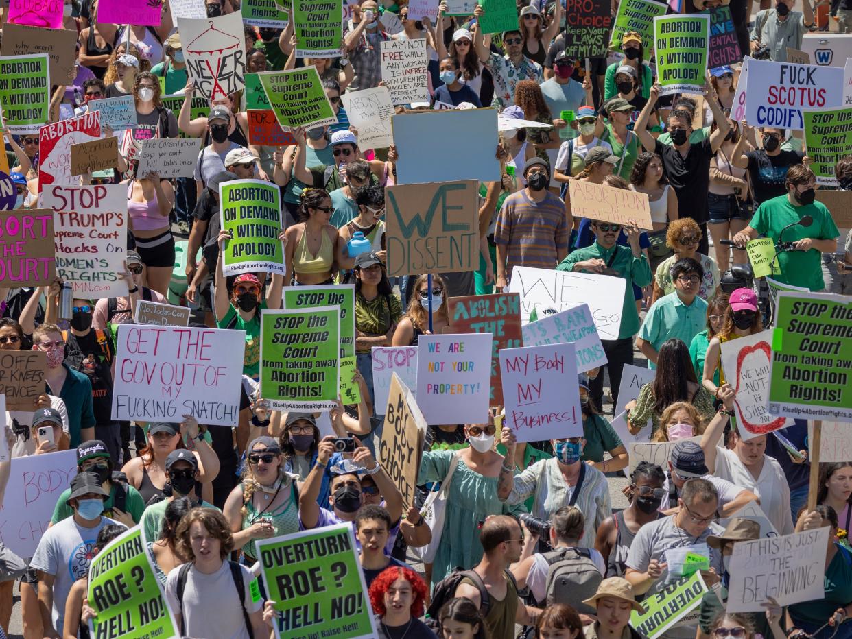 Protest over reversal of Roe v. Wade.