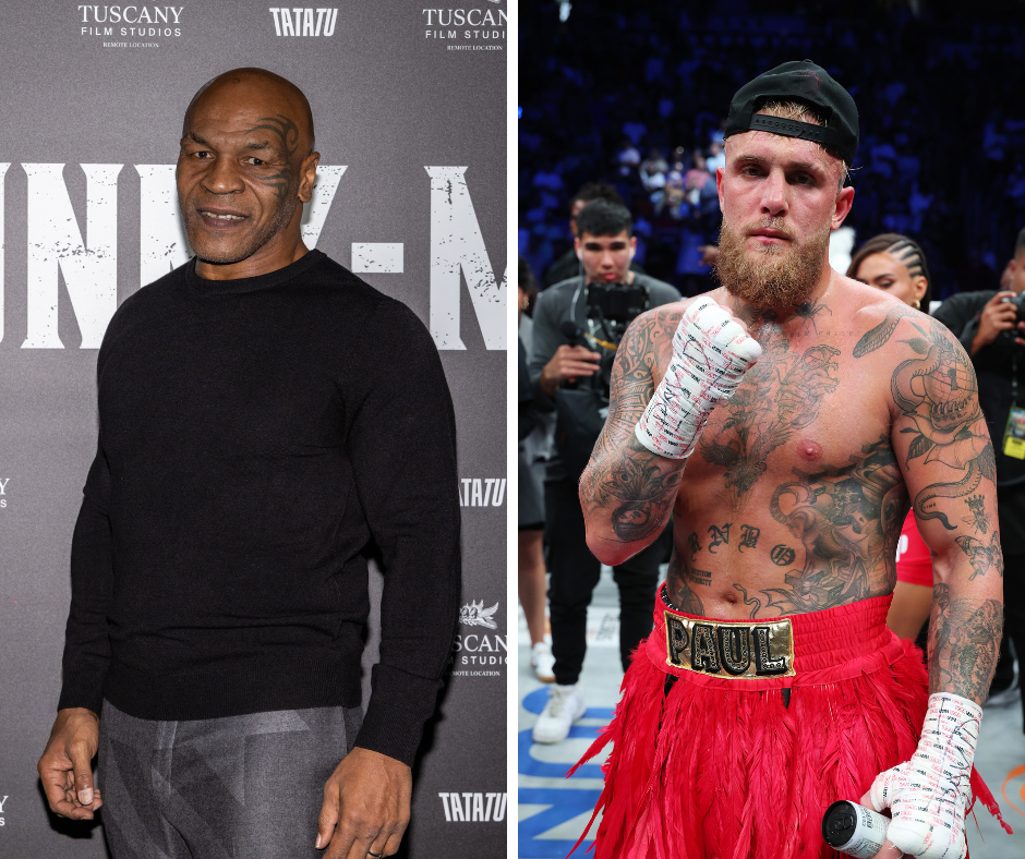 Mike Tyson and Jake Paul are set to fight in July at AT&T Stadium.  / Credit: Daniele Venturelli (left)/Al Bello (right)/Getty Images