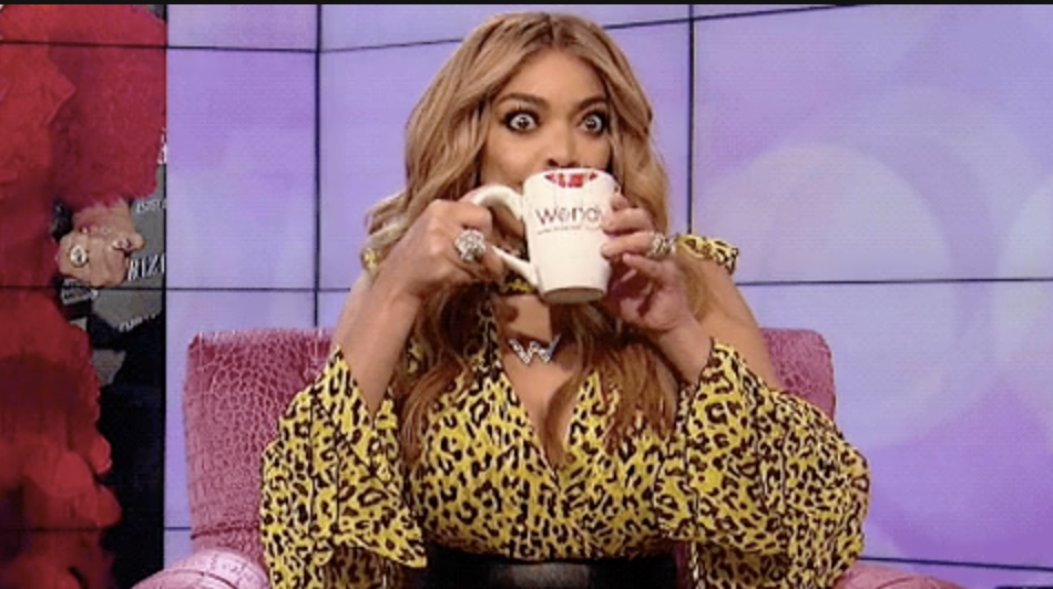 Wendy Williams sipping from her coffee mug