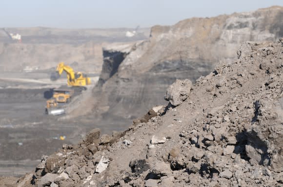 An open pit oil sands mine in Canada.