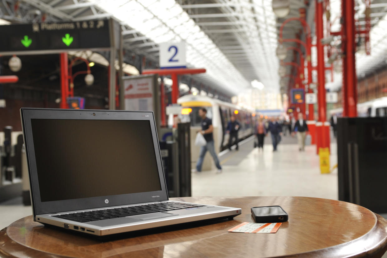 An HP Probook laptop at Marylebone Station, London. Photo: Will Ireland/What Laptop, Tablet and Smartphone Magazine via Getty Images