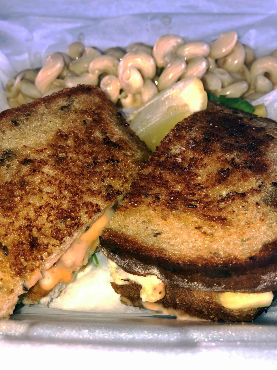 The Tropical Reuben at Horns, Fins & Feathers is among many weekly menu items that Chef Brian Waller has created since he and his mother, Kem Gibson, purchased the Zanesville-based food truck in 2021. It features fresh Lake Erie walleye, swiss cheese, housemade Russian dressing, pineapple slaw and fresh clilantro on marble rye bread.