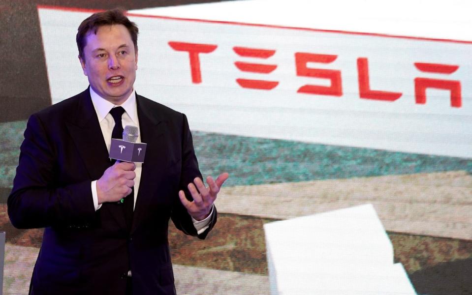 Tesla tegevjuht Elon Musk Tesla Hiinas toodetud Model Y programmi avatseremoonial Shanghais sel aastal - REUTERS / Aly Song