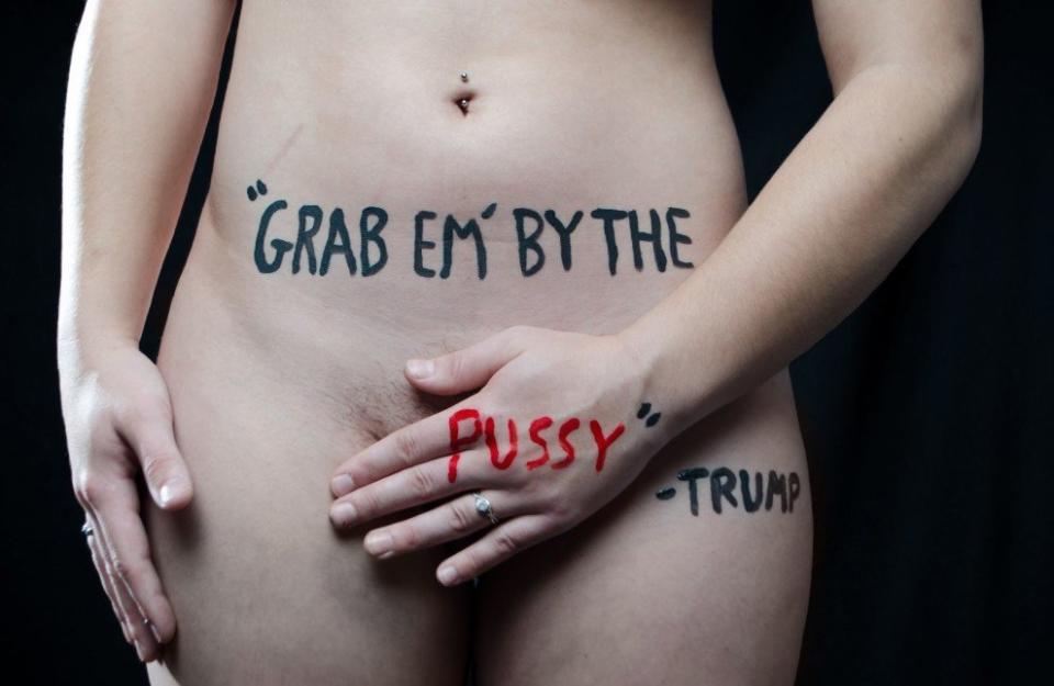 Trump referring to women in a <a href="http://www.huffingtonpost.com/entry/donald-trump-billy-bush-rape-culture_us_57f80a89e4b0e655eab4336c">leaked audio conversation</a>&nbsp;with "Access Hollywood" host Billy Bush in 2005.&nbsp;